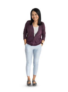 Gülümseyen kadın portresi