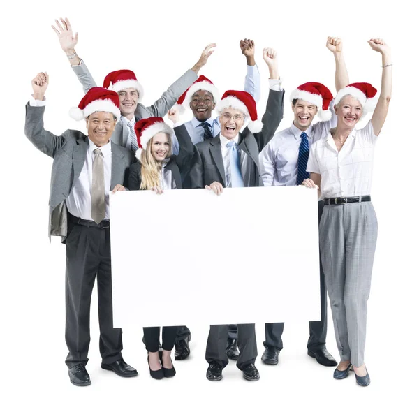 Geschäftsleute feiern Weihnachten — Stockfoto