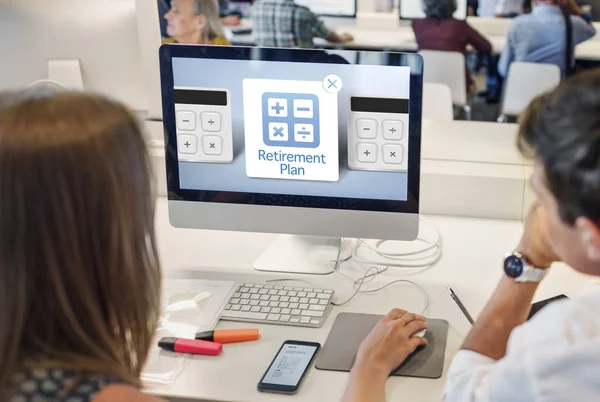 stock image people using computer in class