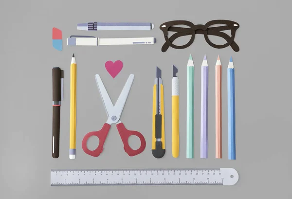 Kleurrijke potloden Scissor — Stockfoto