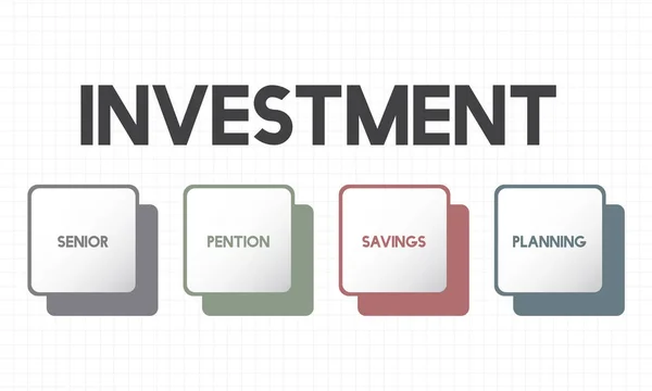 Grafik metin ve yatırım kavramı — Stok fotoğraf
