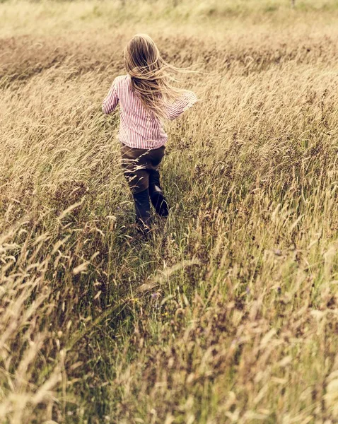 Bambina in campo — Foto Stock