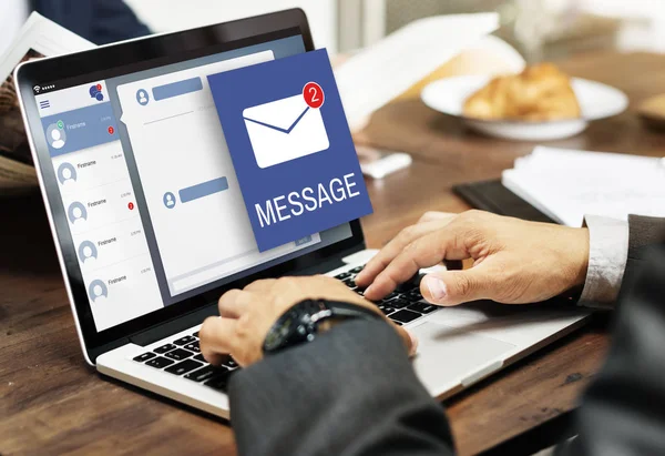 Businessman using laptop — Stock Photo, Image