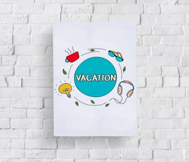 Beyaz tuğla duvar posteri ile