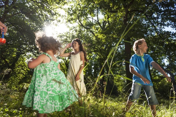 Crianças brincando juntas ao ar livre — Fotografia de Stock