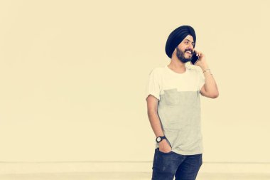 Türban yakışıklı Hint adam