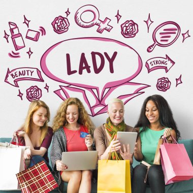 kadın arkadaşlar koltukta oturur 