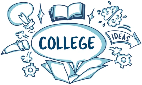 Graphic Text and College Concept — Stock Photo, Image