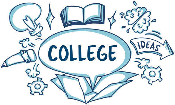 Graphic Text and College Concept