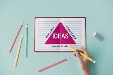 Yazılı not ve renkli kalemler