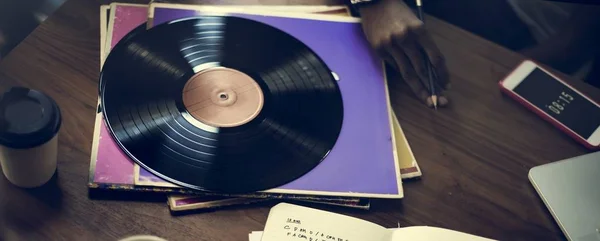 ANTIGUO discos de vinilo — Foto de Stock