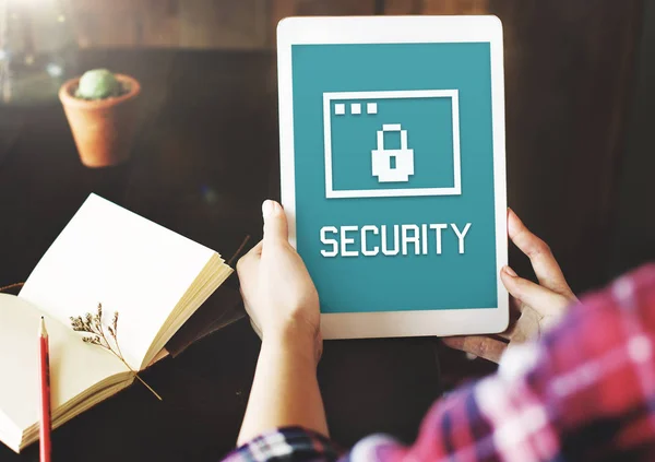 Human hands holding digital tablet — Stock Photo, Image