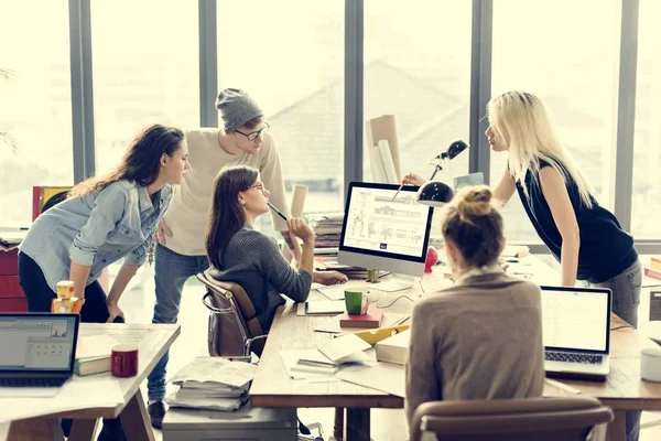 Hipsters working in Contemporary office — Stock Photo, Image