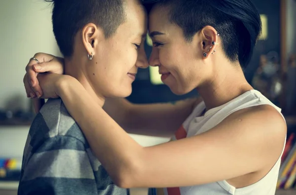 Casal de lésbicas momentos — Fotografia de Stock