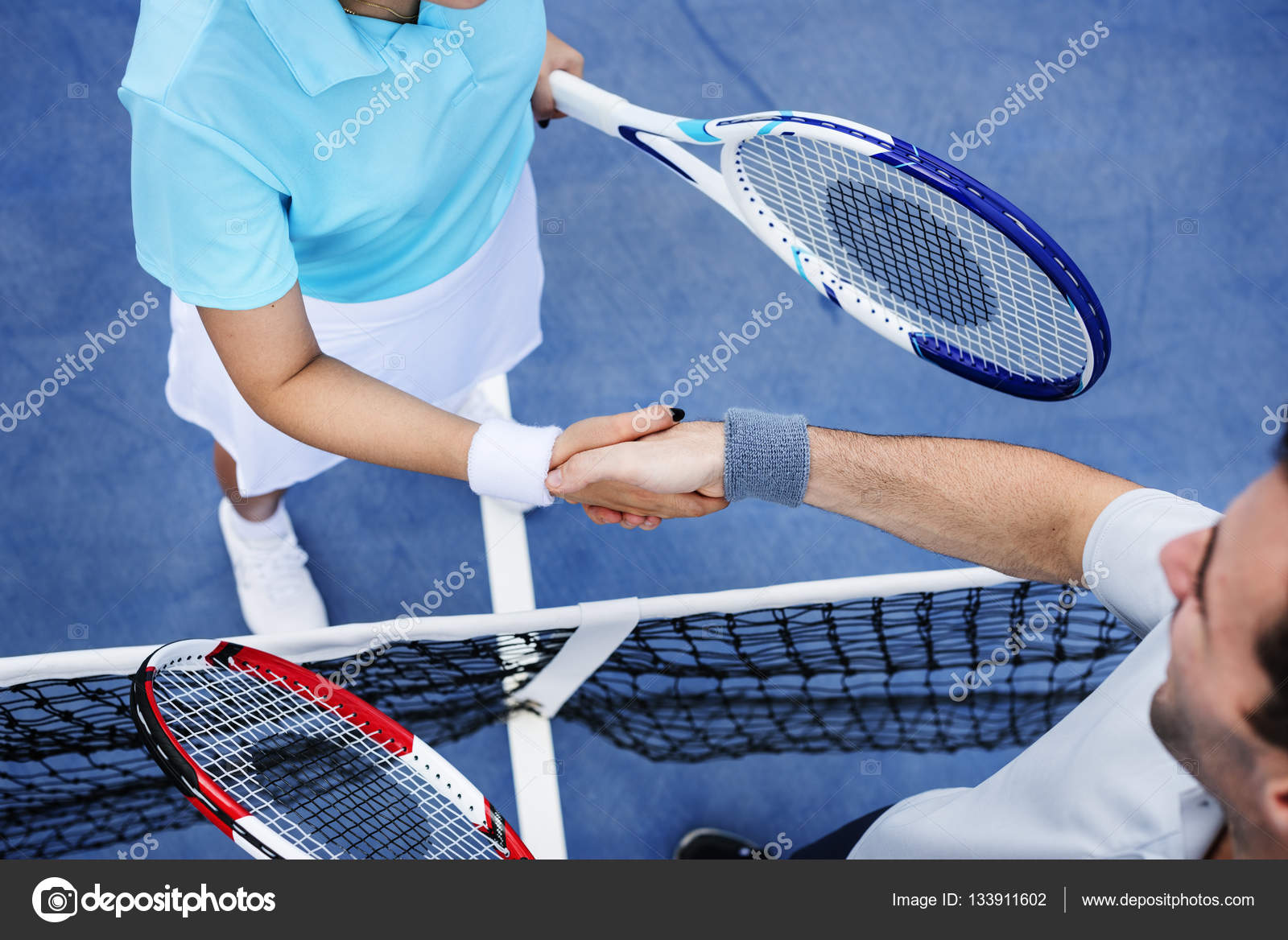 People Play In Tennis Court — Stock Photo © Rawpixel 133911602
