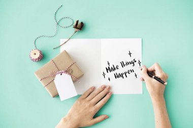 Kutlama kartı yazma kavramı