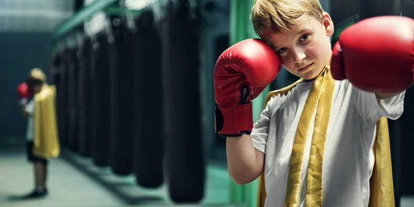 Boy Training Boxing Exercise — Stock Photo, Image