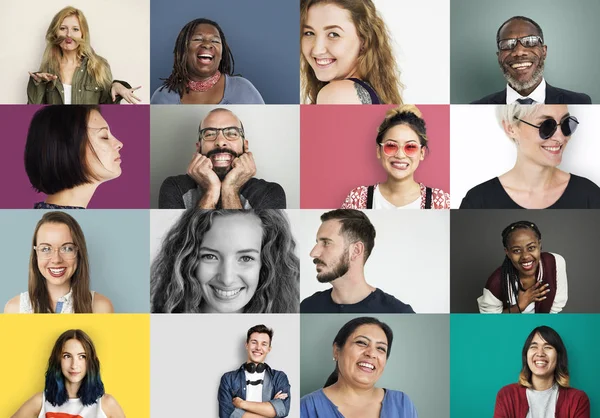 Retratos de pessoas multiétnicas — Fotografia de Stock