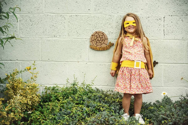 Superhero Girl outdoors — Stock Photo, Image