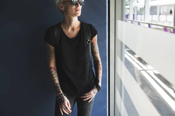 Stylish Woman With Tattooes — Stock Photo, Image