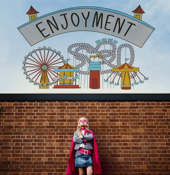 Girl in Superhero costume — Stock Photo, Image