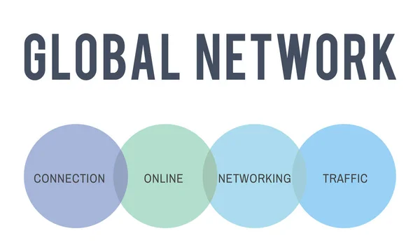 Sjabloon met Global Network — Stockfoto