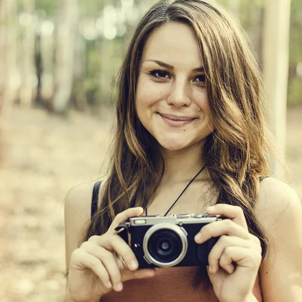Mädchen beim Fotografieren — Stockfoto