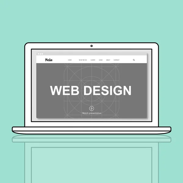 Web ontwerp sjabloon laptop — Stockfoto