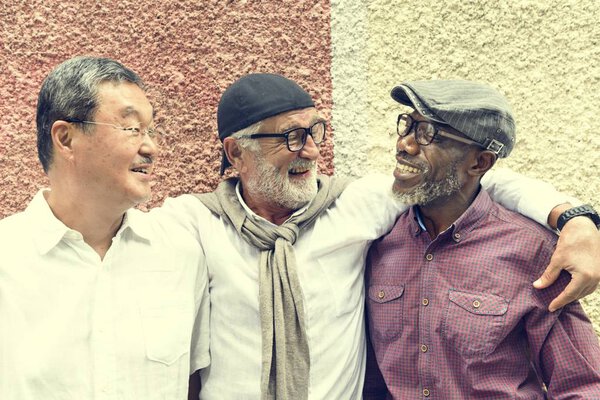 Mature Friends talking