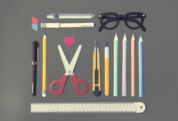 Kleurrijke potloden Scissor — Stockfoto