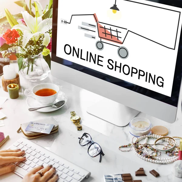 Online winkelen Online betaling Concept — Stockfoto