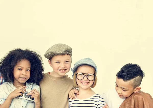 Superheroes Cheerful Kids have fun — Stock Photo, Image