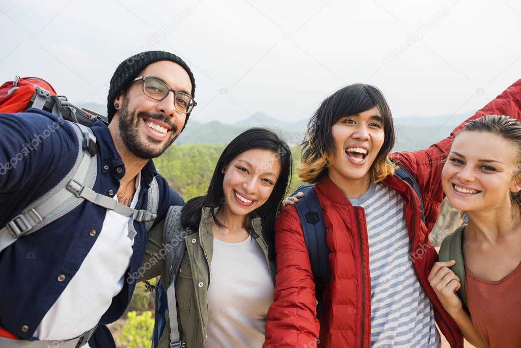 Young Friends Traveling Together 
