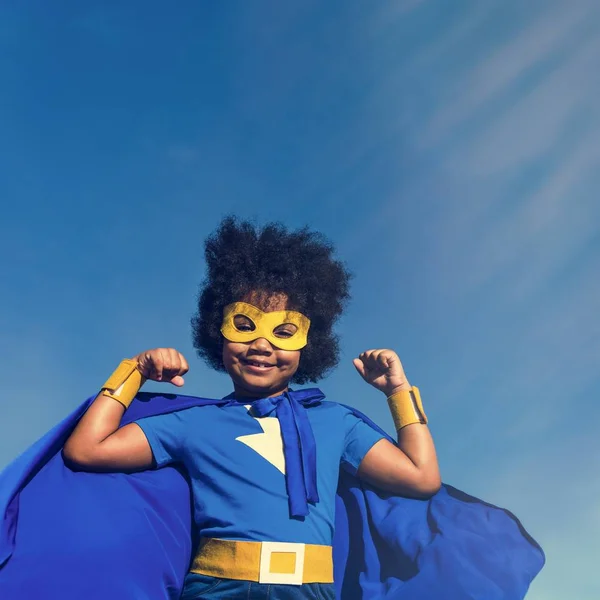 Malý chlapec Super hrdina — Stock fotografie