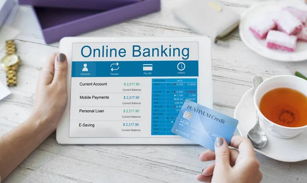 Online Banking Account Transaction Concept — Stock Photo, Image