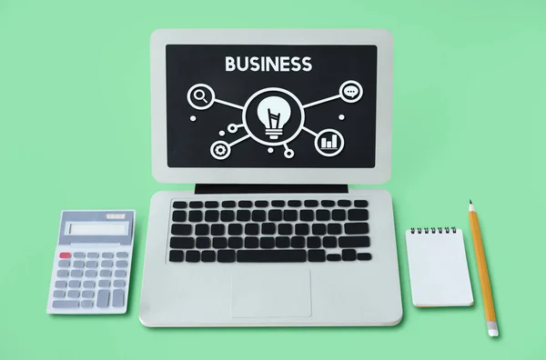 Laptop on table concept — Stock Photo, Image