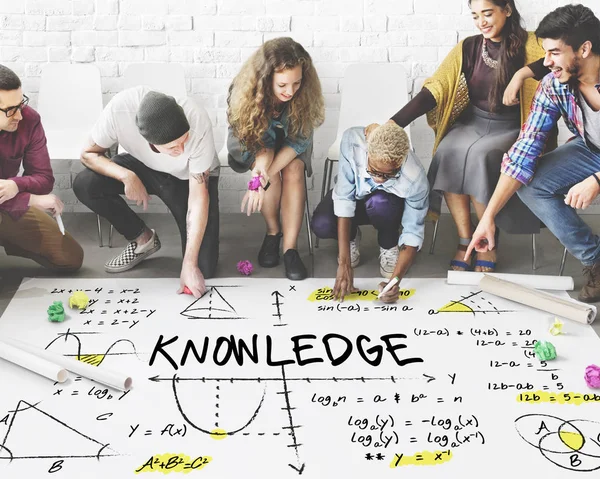 People drawing banner on floor — Stock Photo, Image