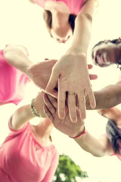 Women Support Breast Cancer — Stock Photo, Image