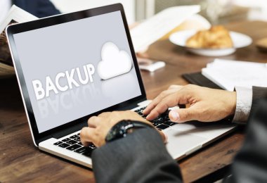 Dizüstü bilgisayarda çalışan iş adamı