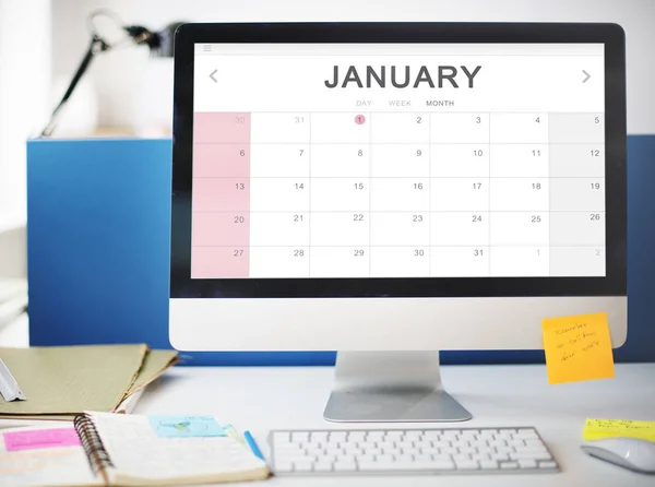 Computer's monitor on table — Stock Photo, Image