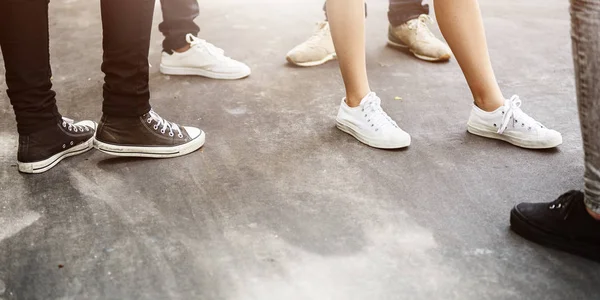 Students legs and Knowledge Concept — Stock Photo, Image