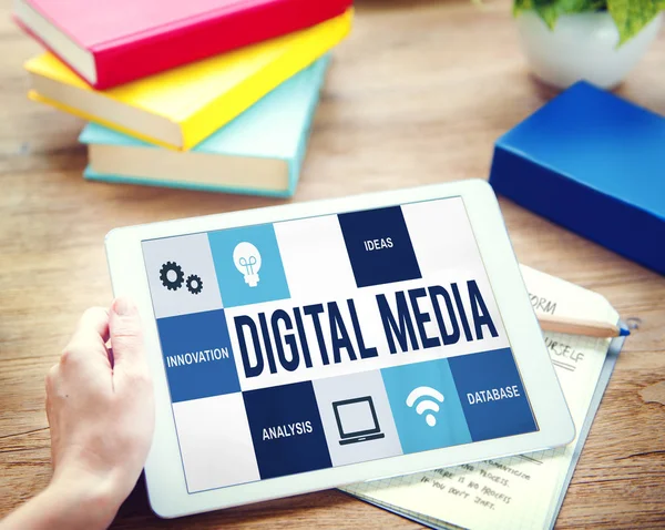 Woman holding digital tablet — Stock Photo, Image