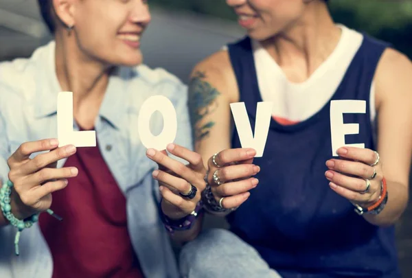 Casal de lésbicas momentos — Fotografia de Stock