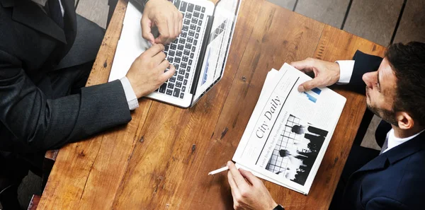 Businessmen Working at cafe — Stock Photo, Image