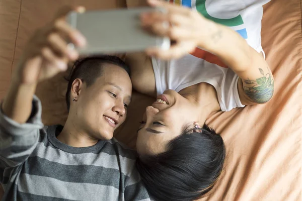 Casal de lésbicas momentos — Fotografia de Stock