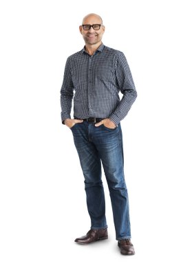 stüdyoda olgun adam