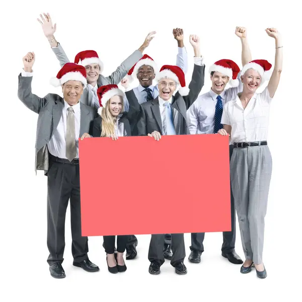 Affärsmän som firar jul — Stockfoto