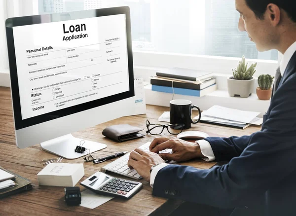 Businessman working with computer — Stock Photo, Image