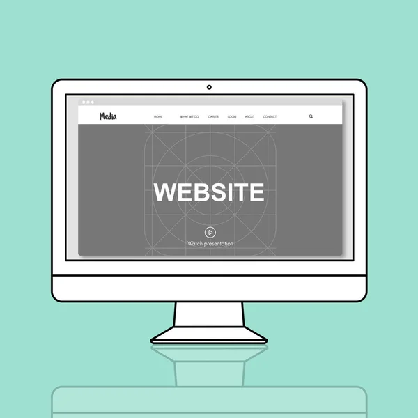 Monitor van de sjabloon van het ontwerp van de web — Stockfoto