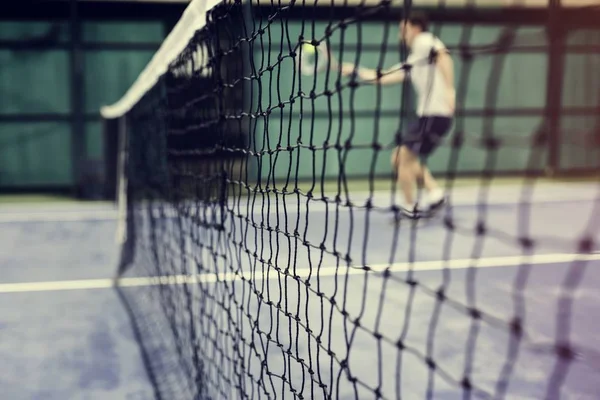 Tennis netto op veld — Stockfoto